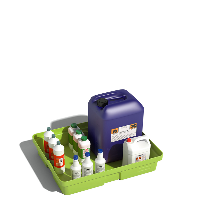 [049396] Cubeta colectora plástica de 60 lts. de capacidad para botellas y garrafas - Dim.: 805x640x150h mm - Verde