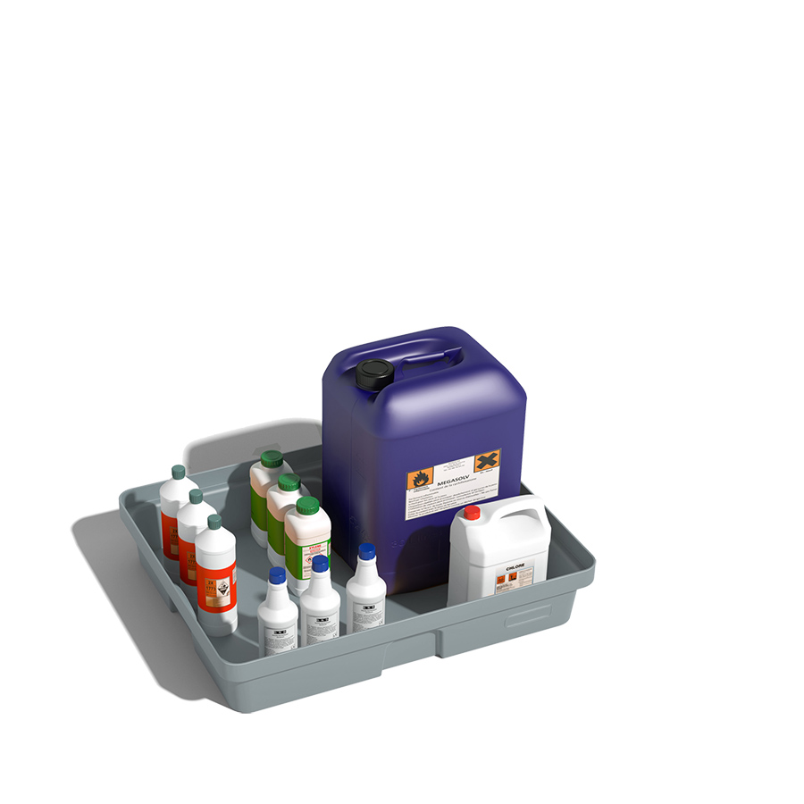 [049397] Cubeta colectora plástica de 60 lts. de capacidad para botellas y garrafas - Dim.: 805x640x150h mm - Gris