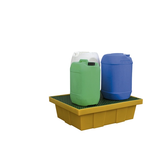 [049402] Cubeta colectora plástica de 70 lts. de capacidad para botellas y garrafas con rejilla - Dim.: 810x640x230h mm - Amarillo