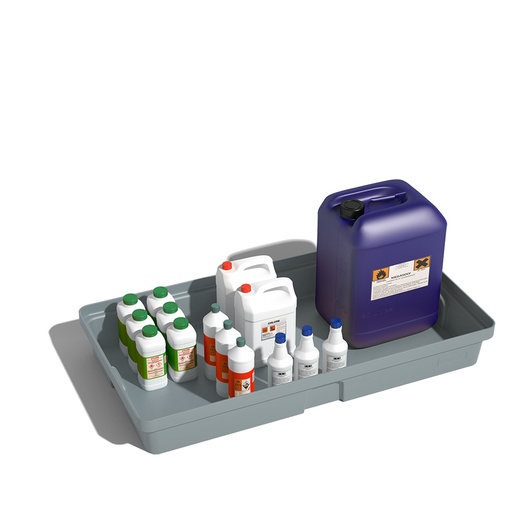 [049405] Cubeta colectora plástica de 100 lts. de capacidad para botellas y garrafas - Dim.: 1200x640x160h mm - Gris