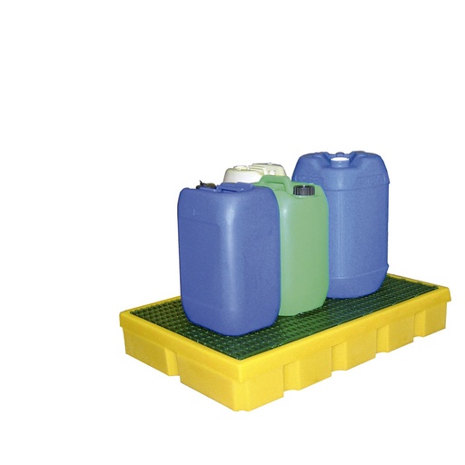 [049409] Cubeta colectora plástica de 100 lts. de capacidad para botellas y garrafas con rejilla - Dim.: 990x645x145 mm - Amarillo