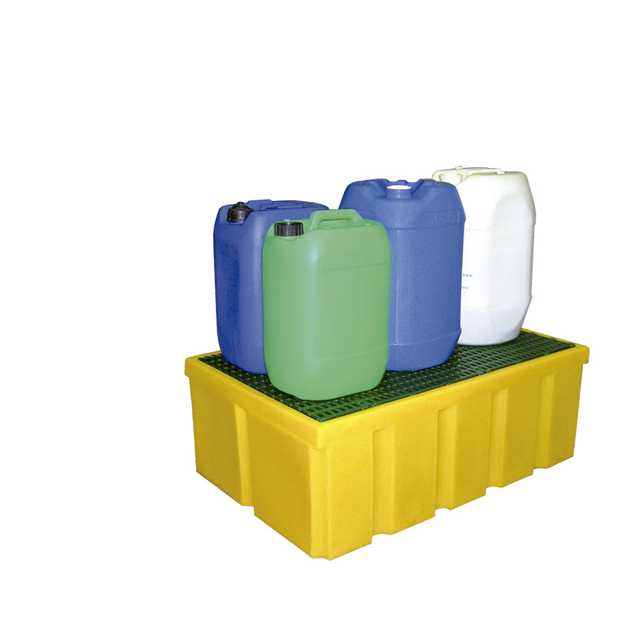 [049417] Cubeta colectora plástica de 200 lts. de capacidad para botellas y garrafas con rejilla - Dim.: 990x645x345h mm - Amarillo