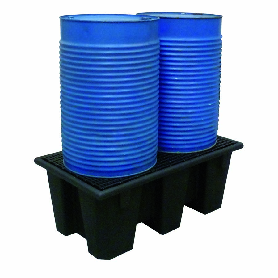 [049419] Cubeto de retención de plástico con rejilla plástica - Cap.: 220 lts. - Dim.: 1265x700x495h mm - Negro