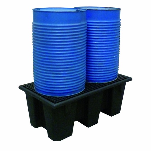 [049419] Cubeto de retención de plástico con rejilla plástica - Cap.: 220 lts. - Dim.: 1265x700x495h mm - Negro