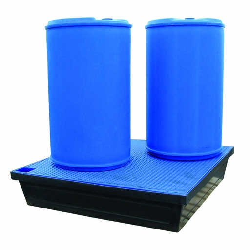 [049431] Cubeto de retención de plástico con rejilla plástica - Cap.: 240 lts. - Dim.: 1222x1222x240h mm - Negro