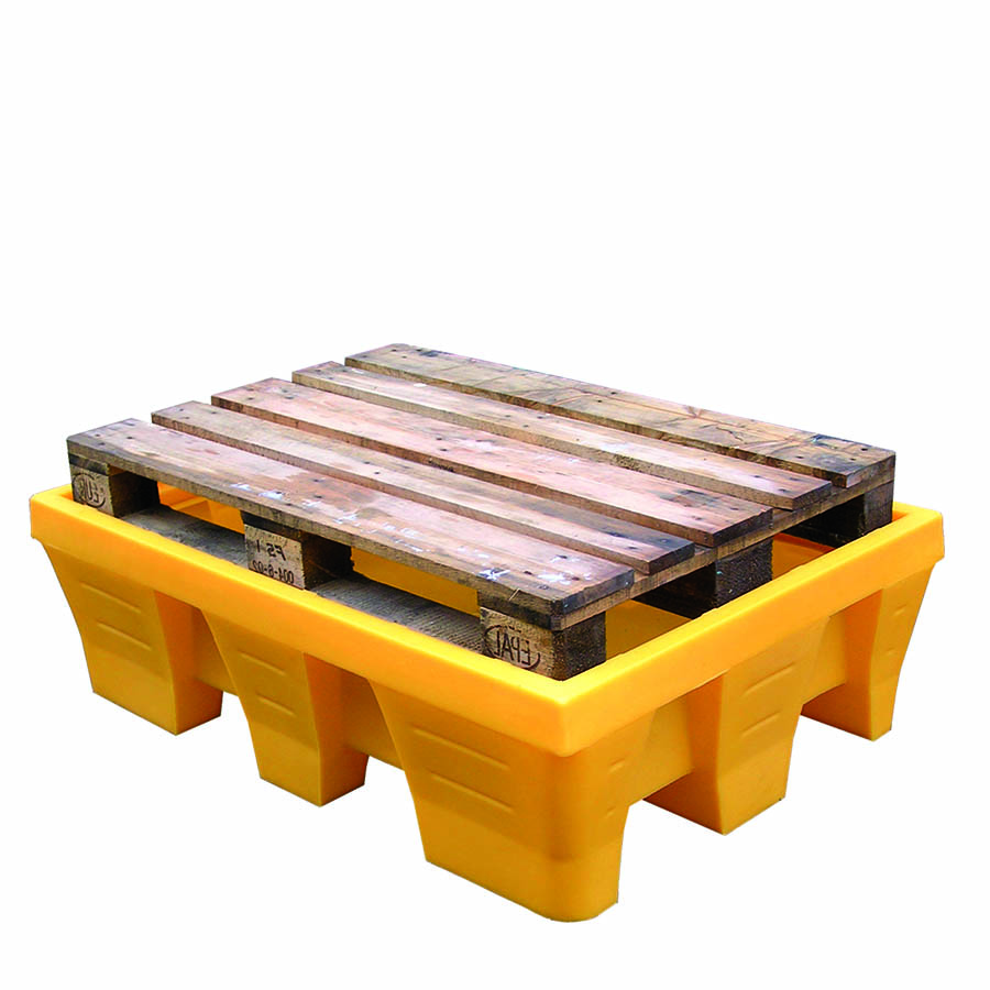 [049438] Cubeto de retención de plástico - Cap.: 240 lts. - Dim.: 1310x910x380h mm - Amarillo