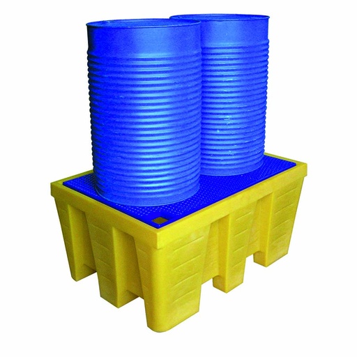 [049446] Cubeto de retención de plástico con rejilla plástica - Cap.: 450 lts. - Dim.: 1300x900x620h mm - Amarillo