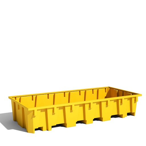 [049459] Cubeto de retención de polietileno para estantería de paletización - Cap.: 1650 lts - Dim.: 3280x1300x575h mm - Amarillo