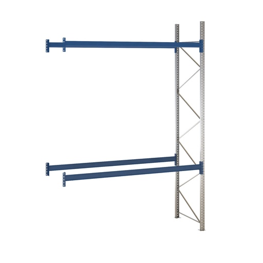 [049471] Estantería de paletización adicional con 2 niveles de carga de 2500 kg cada uno - Dim.: 2300x1100x4000h mm - Galvanizado y azul ral 5010