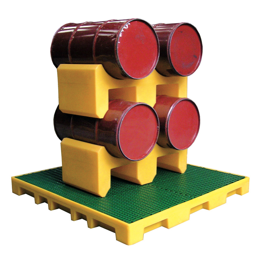 [049480] Soporte plástico para el almacenamiento de dos barriles tumbados de 60 lts. - Dim.: 860x390x320h mm - Verde