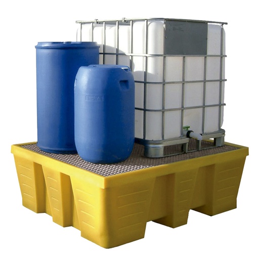 [049483] Cubeto de retención de plástico con rejilla metálica - Cap.: 1000 lts. - Dim.: 1740x1450x600h mm - Amarillo