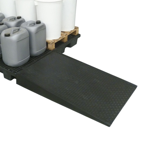 [049499] Rampa de plástico para cubeta colectora - Dim.: 775x580x115h mm - Negro