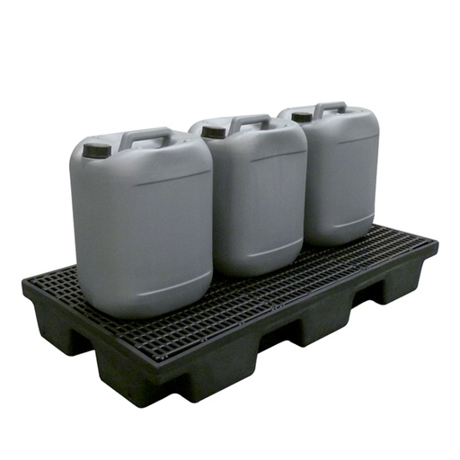 [049505] Cubeta colectora plástica de 80 lts. de capacidad para botellas y garrafas con rejilla - Dim.: 1220x660x150h mm - Negro