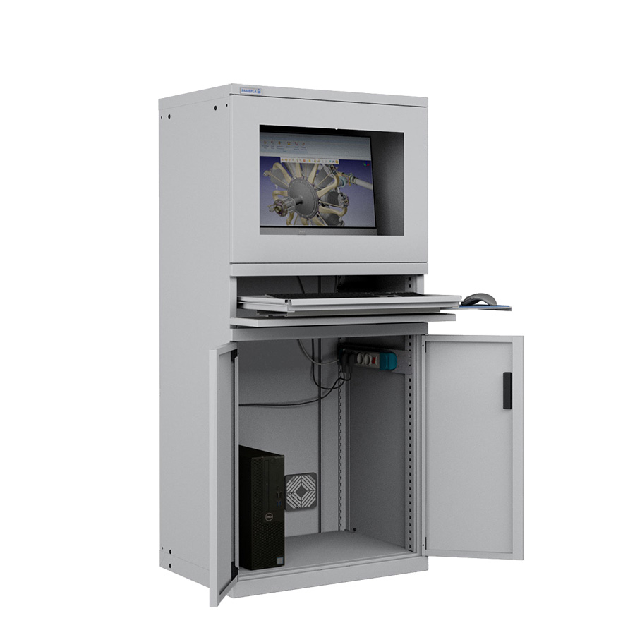 [049521] Armario para protección de ordenadores - Dim.: 717x595x1625h mm - Gris ral 7035