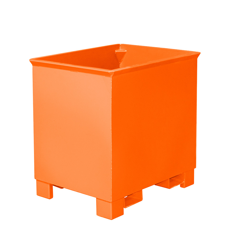 [049542] Contenedor metálico apilable de paredes lisas y 0,3 m3 de capacidad - Dim.: 620x840x800h mm - Naranja ral 2000