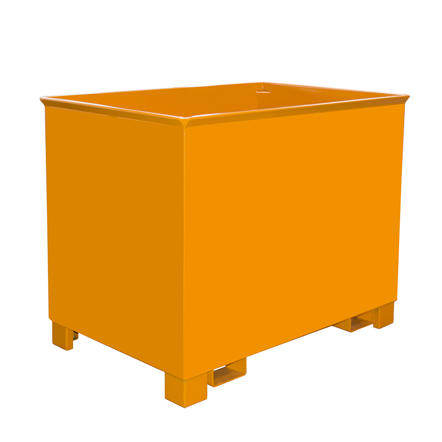 [049548] Contenedor metálico apilable de paredes lisas y 0,8 m3 de capacidad - Dim.: 840x1240x975h mm - Naranja ral 2000