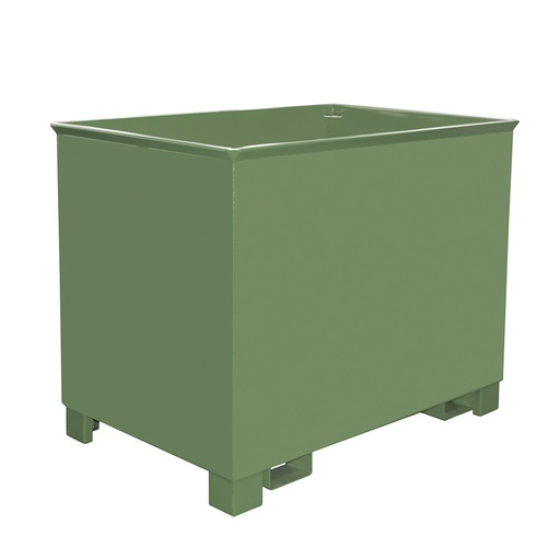 [049551] Contenedor metálico apilable de paredes lisas y 0,8 m3 de capacidad - Dim.: 840x1240x975h mm - Verde ral 6011