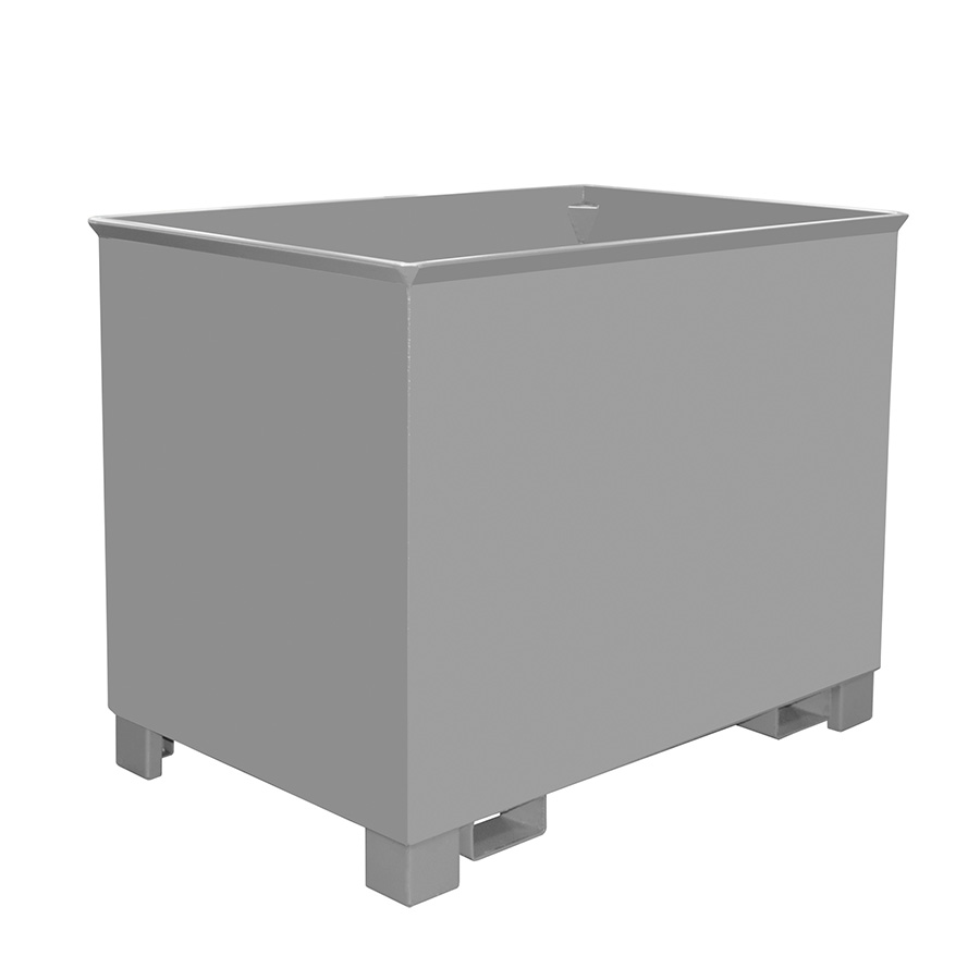 [049552] Contenedor metálico apilable de paredes lisas y 0,8 m3 de capacidad - Dim.: 840x1240x975h mm - Gris ral 7005