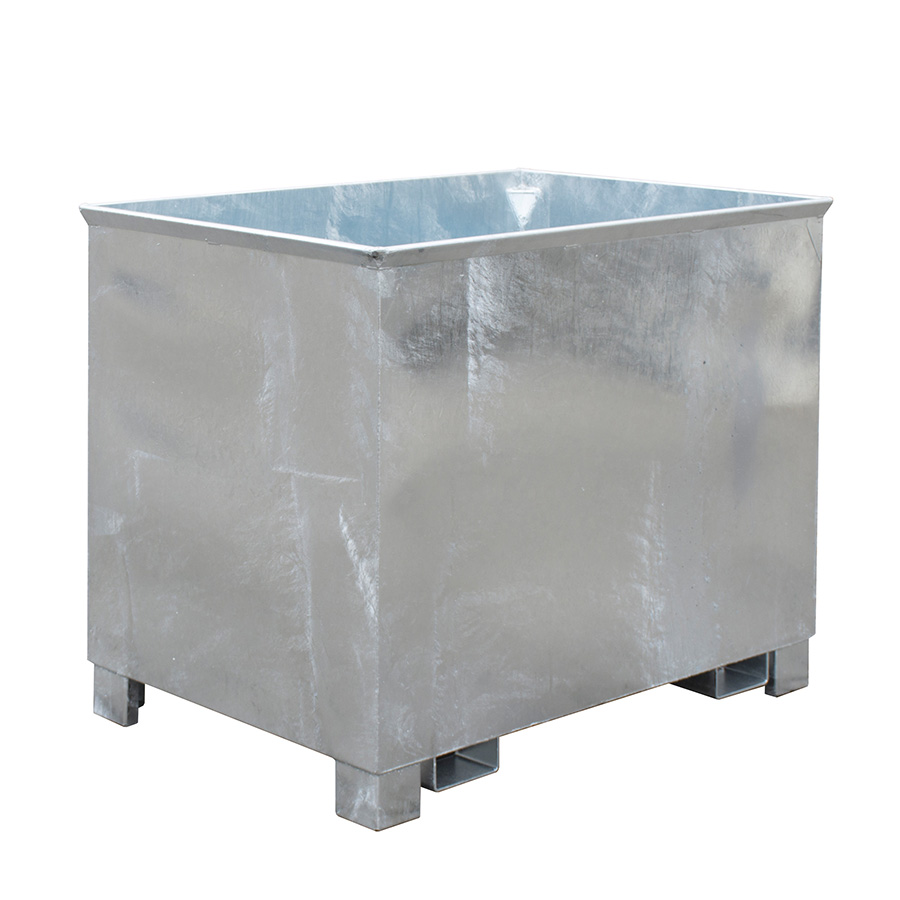 [049553] Contenedor metálico apilable de paredes lisas y 0,8 m3 de capacidad - Dim.: 840x1240x975h mm - Galvanizado