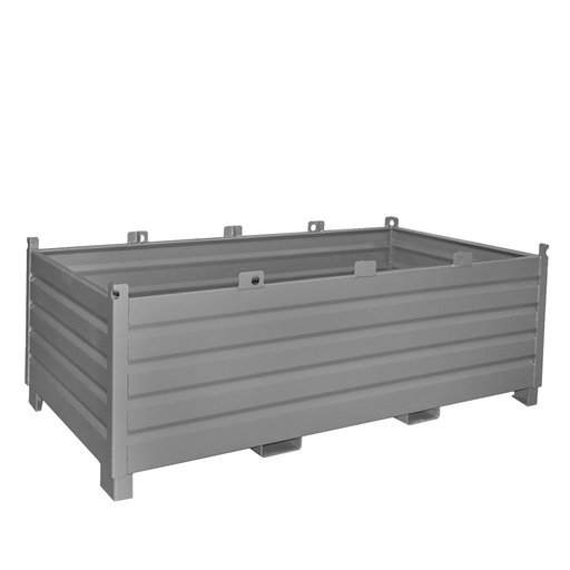 [049565] Contenedor metálico de chapa reforzado de 2 m³ - Dim.: 1200x2400x850h mm - Gris ral 7005