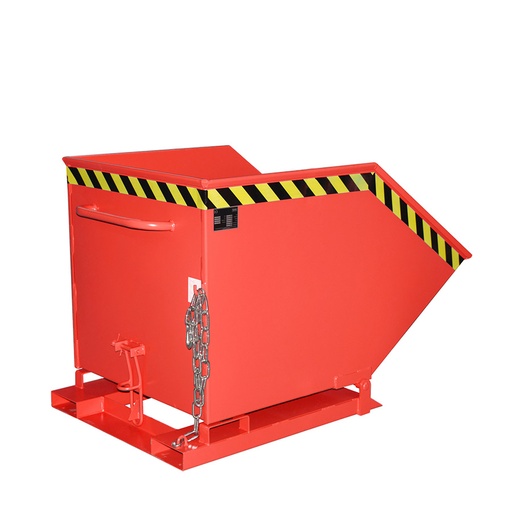 [049630] Contenedor basculante manual con guías para carretilla - Capacidad 0,6 m³ - Dim.: 1390x840x910h mm - rojo ral 3000