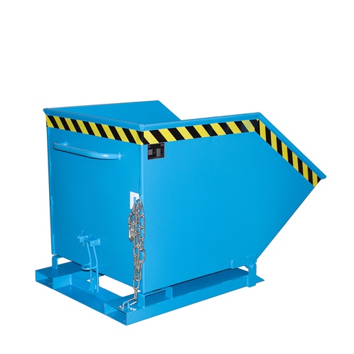 [049631] Contenedor basculante manual con guías para carretilla - Capacidad 0,6 m³ - Dim.: 1390x840x910h mm - azul ral 5012
