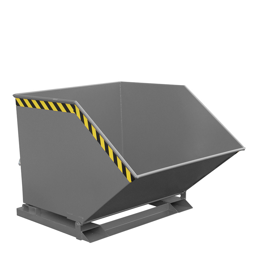 [049644] Contenedor basculante manual con guías para carretilla - Capacidad 1,0 m³ - Dim.: 1420x1100x980h mm - gris ral 7005