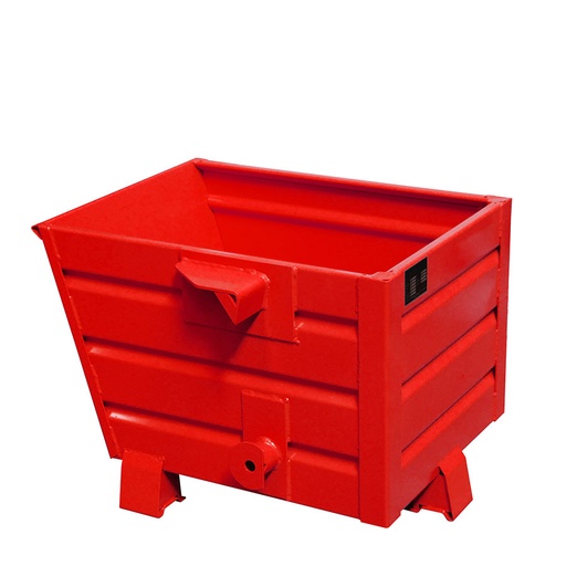 [049662] Contenedor metálico apilable y basculante mediante implante - Cap. 0,3 m³ - Dim.: 800x600x600 mm - Rojo ral 3000