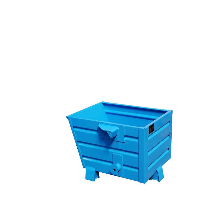 [049663] Contenedor metálico apilable y basculante mediante implante - Cap. 0,3 m³ - Dim.: 800x600x600 mm - Azul ral 5012.