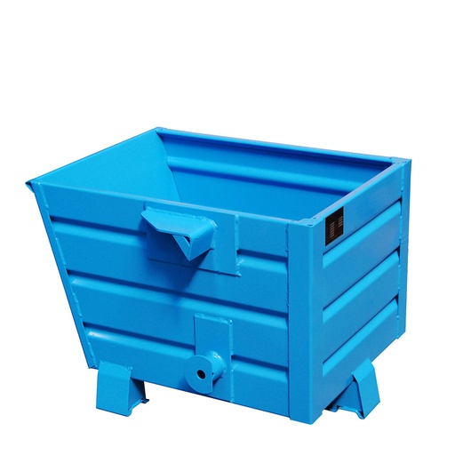 [049663] Contenedor metálico apilable y basculante mediante implante - Cap. 0,3 m³ - Dim.: 800x600x600 mm - Azul ral 5012.