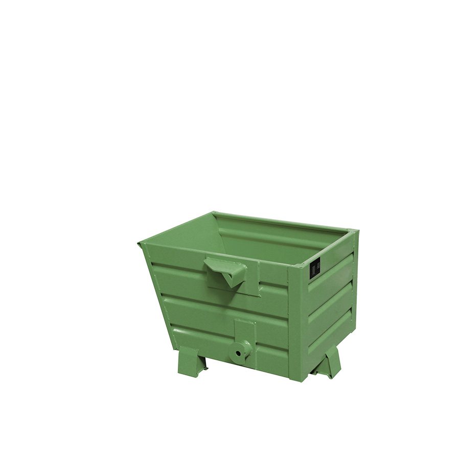 [049664] Contenedor metálico apilable y basculante mediante implante - Cap. 0,3 m³ - Dim.: 800x600x600 mm - Verde ral 6011.