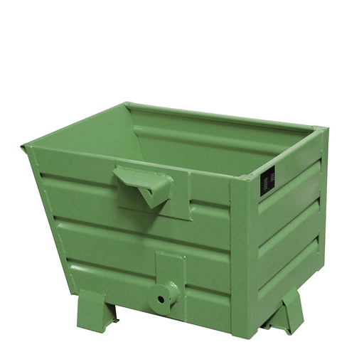 [049664] Contenedor metálico apilable y basculante mediante implante - Cap. 0,3 m³ - Dim.: 800x600x600 mm - Verde ral 6011.