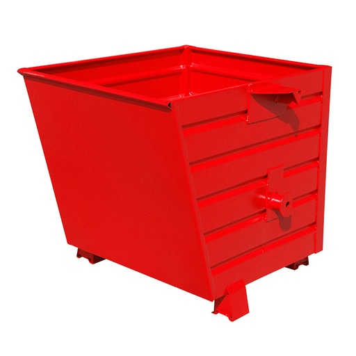 [049666] Contenedor metálico apilable y basculante mediante implante - Cap. 0,5 m³ - Dim.: 1000x800x900 mm - Rojo ral 3000