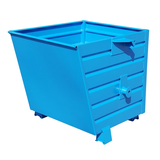[049667] Contenedor metálico apilable y basculante mediante implante - Cap. 0,5 m³ - Dim.: 1000x800x900 mm - Azul ral 5012