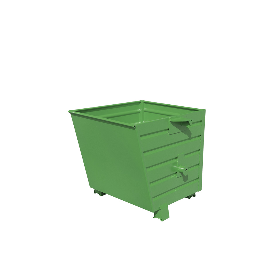 [049668] Contenedor metálico apilable y basculante mediante implante - Cap. 0,5 m³ - Dim.: 1000x800x900 mm - Verde ral 6011