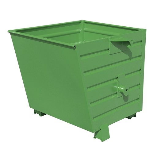 [049668] Contenedor metálico apilable y basculante mediante implante - Cap. 0,5 m³ - Dim.: 1000x800x900 mm - Verde ral 6011
