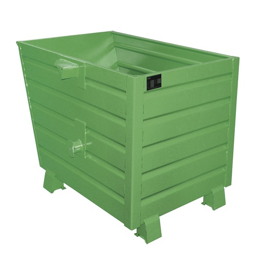 [049672] Contenedor metálico apilable y basculante mediante implante - Cap. 0,7 m³ - Dim.: 1200x800x900 mm - Verde ral 6011