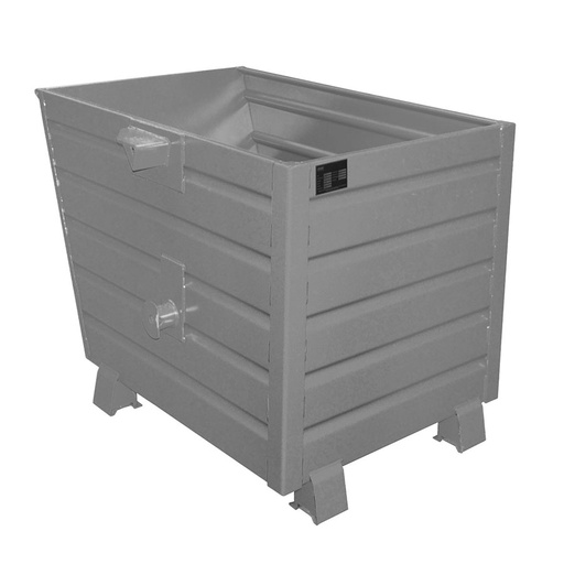 [049673] Contenedor metálico apilable y basculante mediante implante - Cap. 0,7 m³ - Dim.: 1200x800x900 mm - Gris ral 7005
