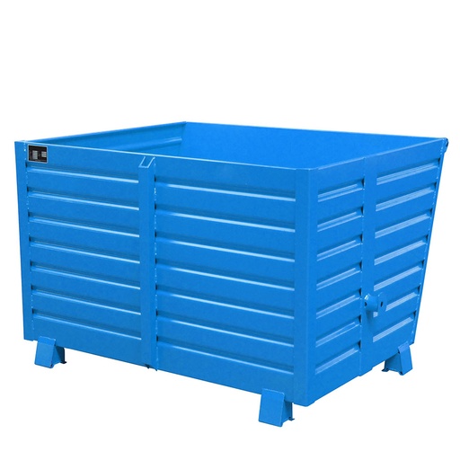 [049679] Contenedor metálico apilable y basculante mediante implante - Cap. 1,5 m³ - Dim.: 1200x1500x1000 mm - Azul ral 5012