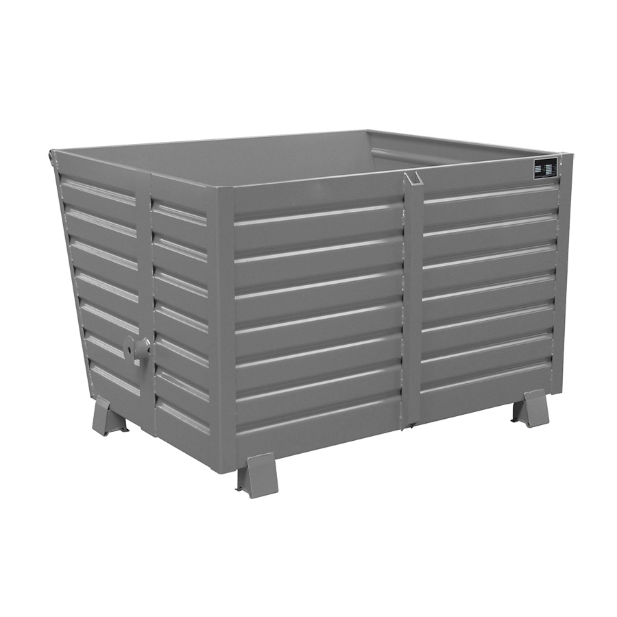 [049681] Contenedor metálico apilable y basculante mediante implante - Cap. 1,5 m³ - Dim.: 1200x1500x1000 mm - Gris ral 7005