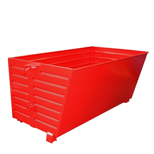 [049682] Contenedor metálico apilable y basculante mediante implante - Cap. 2 m³ - Dim.: 1200x2000x1000 mm - Rojo ral 3000