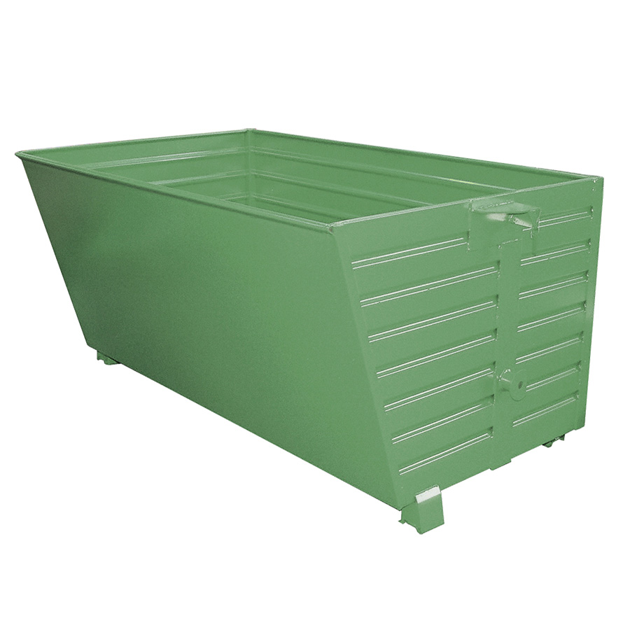 [049684] Contenedor metálico apilable y basculante mediante implante - Cap. 2 m³ - Dim.: 1200x2000x1000 mm - Verde ral 6011