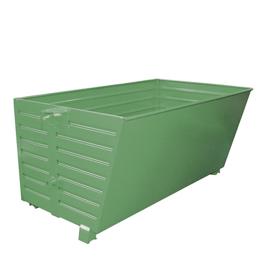 [049684] Contenedor metálico apilable y basculante mediante implante - Cap. 2 m³ - Dim.: 1200x2000x1000 mm - Verde ral 6011