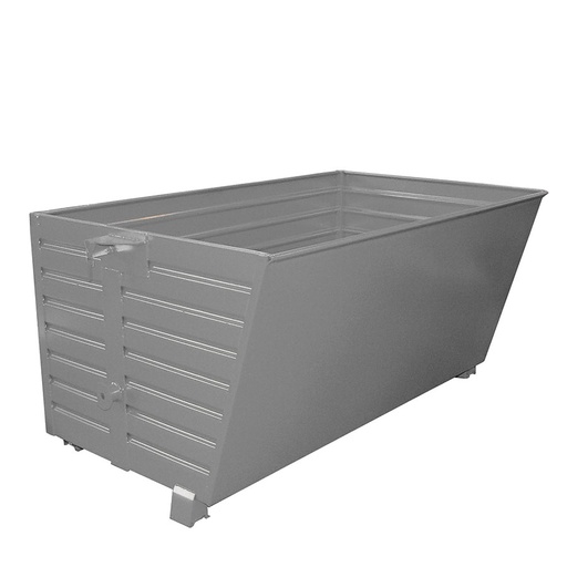 [049685] Contenedor metálico apilable y basculante mediante implante - Cap. 2 m³ - Dim.: 1200x2000x1000 mm - gris ral 7005