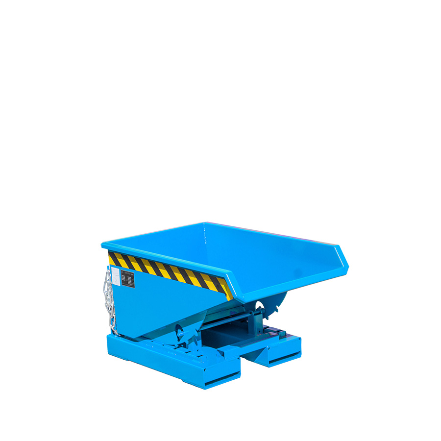 [049687] Contenedor metálico autobasculante eco de 0,15 m³ de capacidad - Dim.: 960x640x540 mm - azul ral 5012