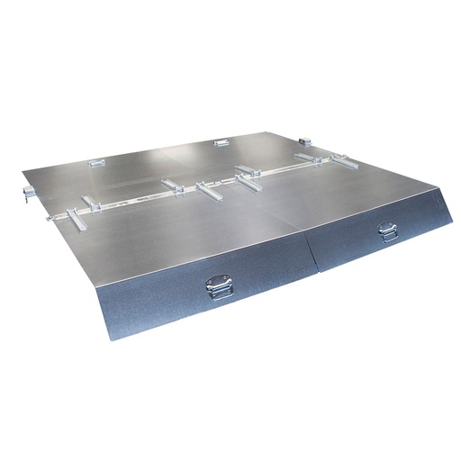 [049723] Tapa metálica abatible en una hoja para contenedor metálico de 2,1 m³ - acero galvanizado