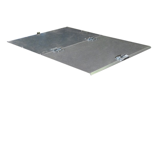 [049777] Tapa metálica abatible en una hoja para contenedor metálico de 0,65 / 0,70 m³ - acero galvanizado