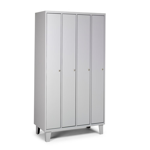 [049792] Armario ropero metálico con 4 puertas para vestuario - Dim.: 1200x460x1780h mm - Gris ral 7035