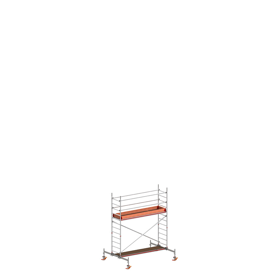 [049827] Andamio móvil con traviesas de apoyo y 1 plataforma de trabajo - Dim.: 3048x2100x3820h mm - Aluminio