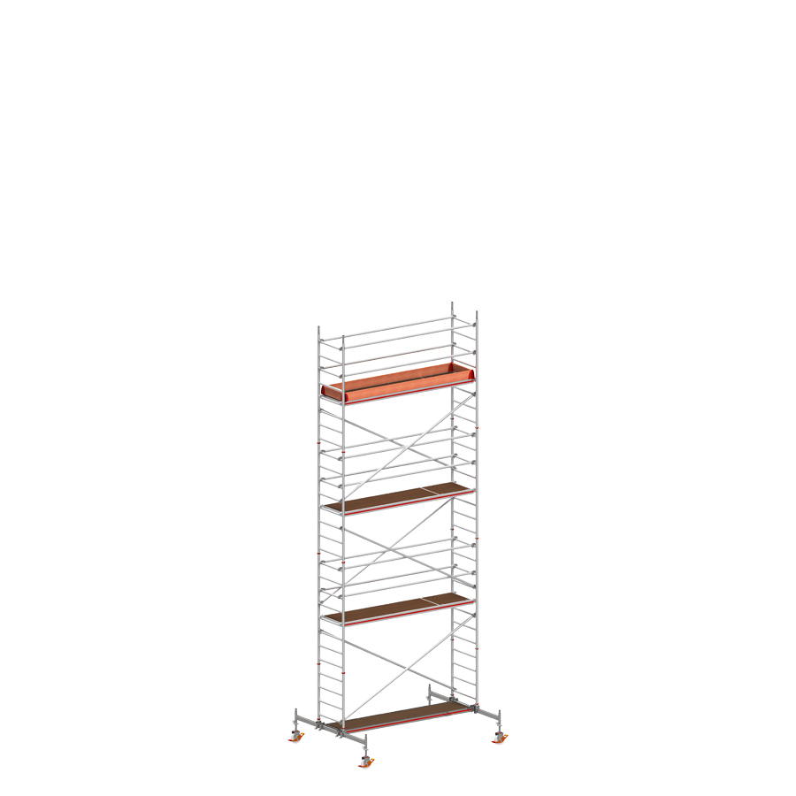 [049831] Andamio móvil con traviesas de apoyo y 1 plataforma de trabajo - Dim.: 3048x2100x7820h mm - Aluminio